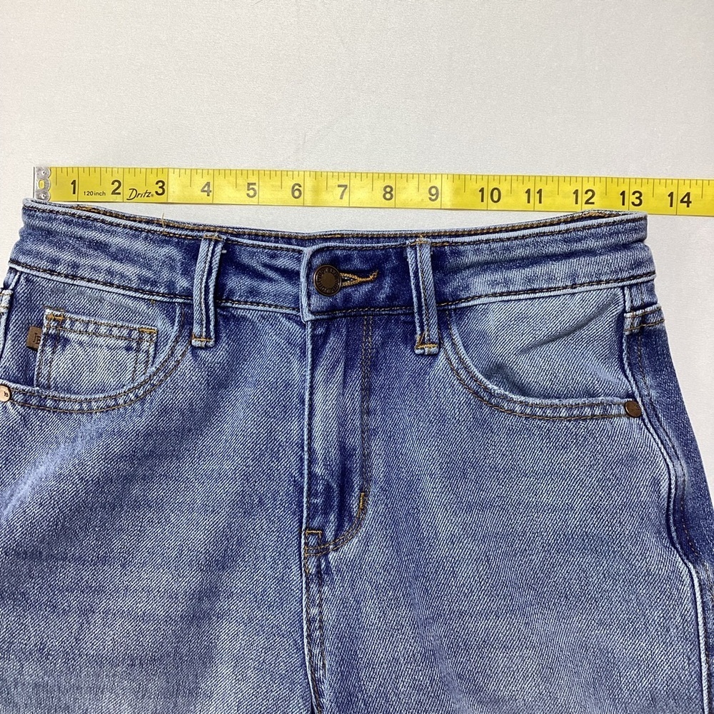 Judy Blue Classic Blue Raw Hem Boyfriend Jeans - Picture 7 of 10